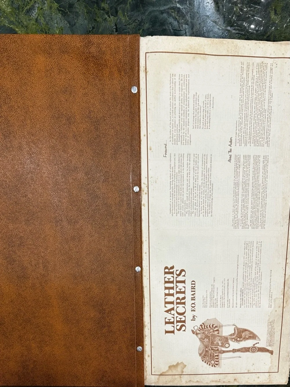 1976 F.O. BAIRD Leatherworking Tech Patterns carvings projects Artisans 24x12